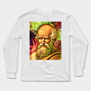 Archimedes Snowy Portrait | Archimedes Artwork 15 Long Sleeve T-Shirt